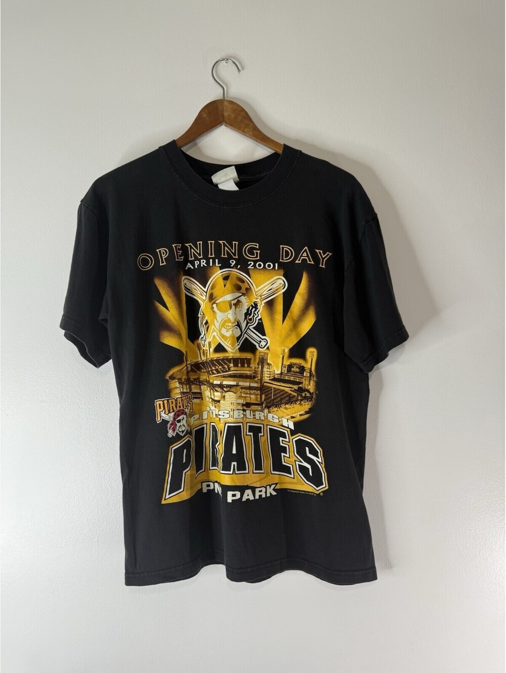 Pittsburgh Pirates 2001 Vintage PNC Park Stadium Inaugural Season T Shirt Size M